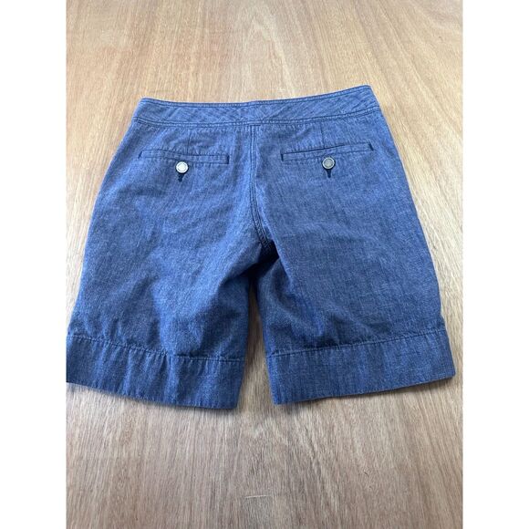 Womens Calvin Klein Chambray Bermuda Shorts Size 6 Blue Denim - Picture 3 of 5